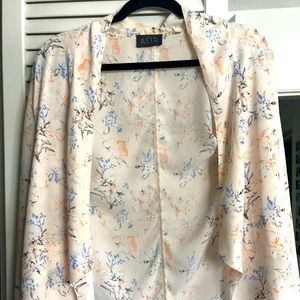 ASTR floral print open waterfall blazer jacket